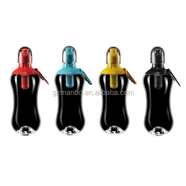 Hot Sale BPA Free 550ml Plastic Alkaline Water Bottle Filter Cap With Carabiner