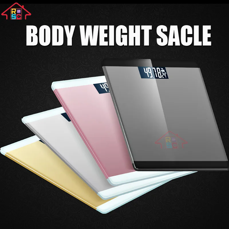 Цифровой Вес тела весы для ванной комнаты с закаленное стекло легко читать весовая шкала