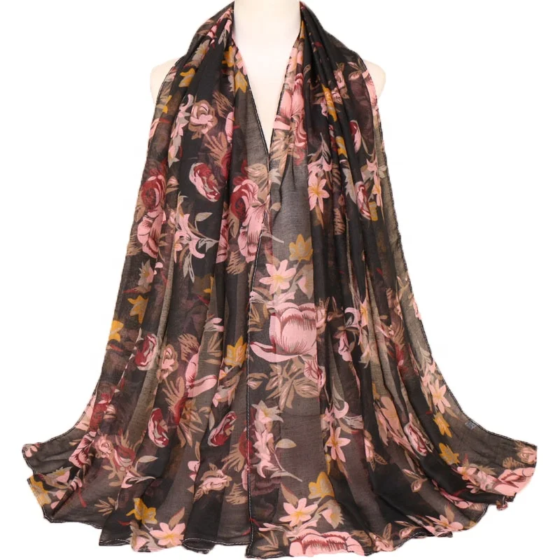 Wholesale African 100% Cotton Bali Voile Print Thin Breathable Multipurpose Scarf Shawls Scarves