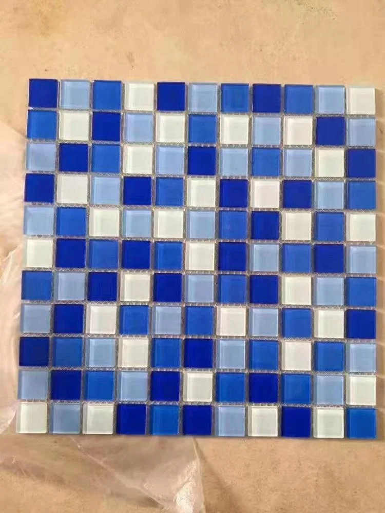 Splash Swimming Pool blue Glass Mosaic Tiling