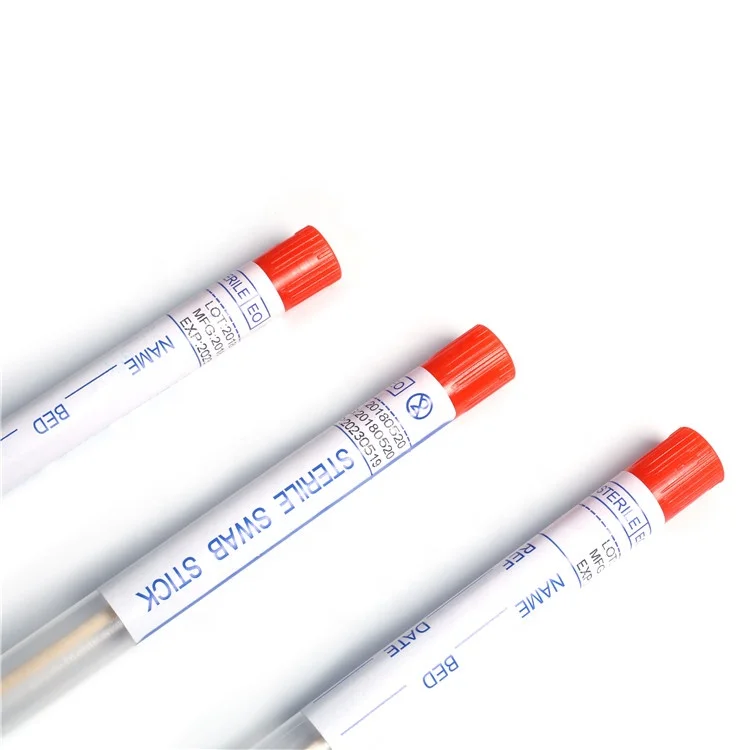 Medical PP Tube Sterile Swabs Amies Transport Cotton Swab Stick