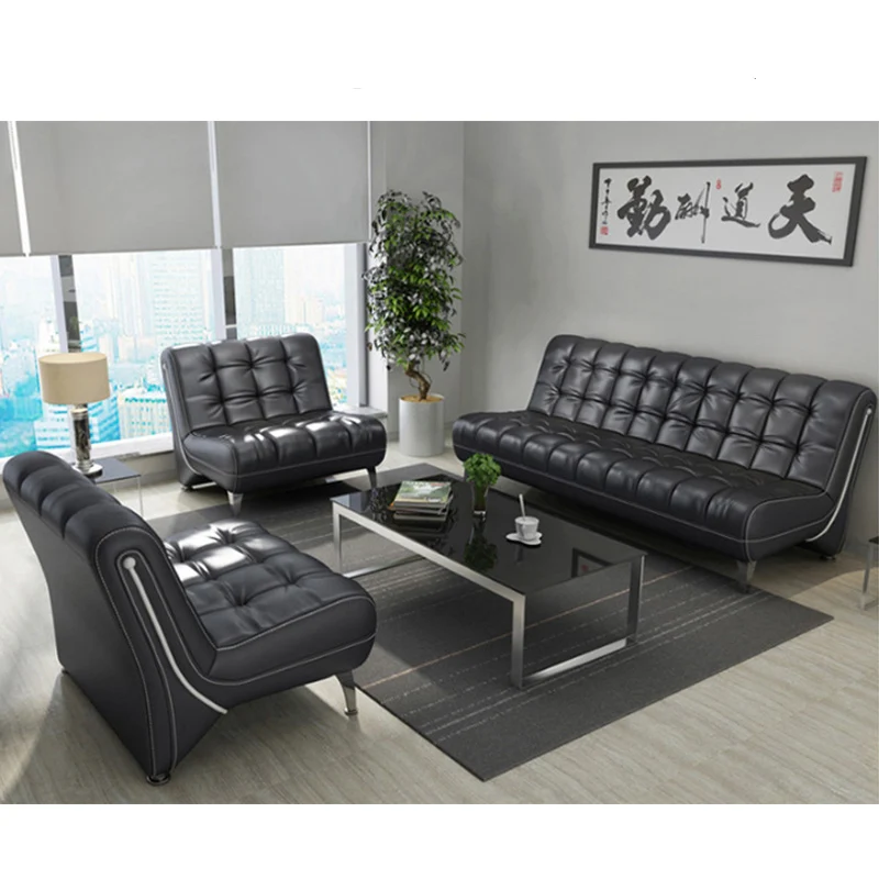 American style office furniture classic luxury brown leather sofa sets