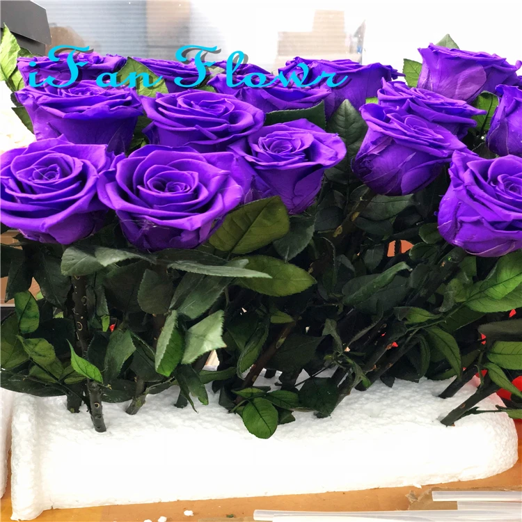 Hot new crazy selling eternal flowers preserved rose in acrylic gift box