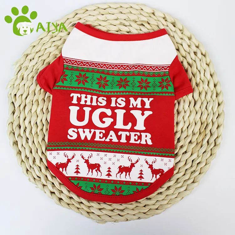 Hot sale multi sizes custom small dog christmas clothes