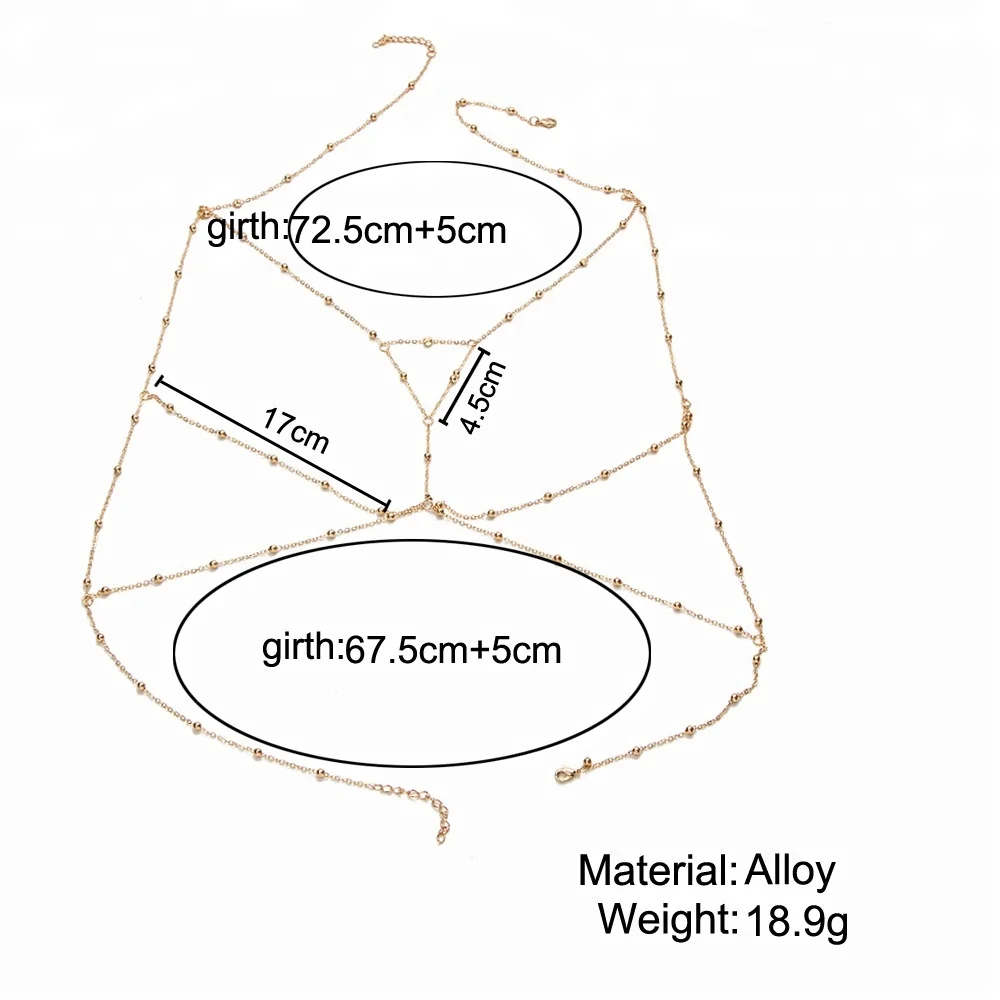 Fashion women sexy bra waist beads chain slave body jewelry