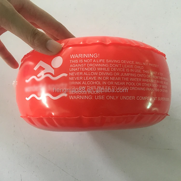 red swim assist child inflatable arm ring with foam inside