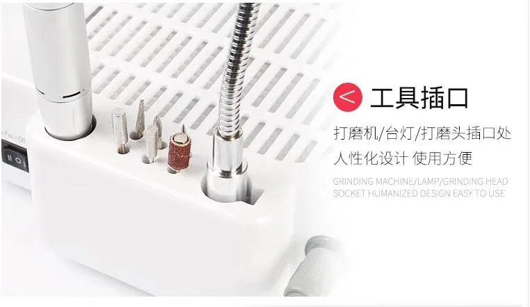 60W 35000RPM Nail dust collector Nail Drill Machine with table light