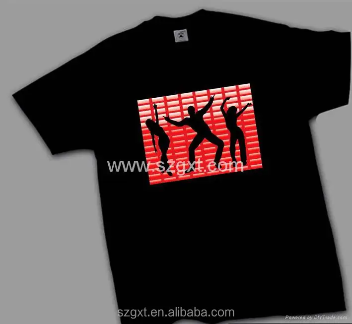 el animated flashing t-shirt /EL cool sound-activated flashing t-shirt