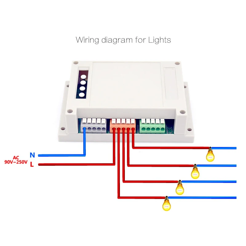 Sonoff 4CH R2 Smart WiFi Switch 4-Gang Wireless Switches Din Rail Mounting Home Automation on/off Phone remote control 10A/2200W
