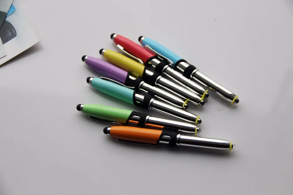 Multi function 4 in 1 light pen with led light ballpoint pen with phone holder