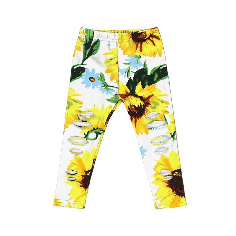 Леггинсы детские бесшовные, эластичные, мягкие, с рисунком лотоса, с дырками, новый дизайн