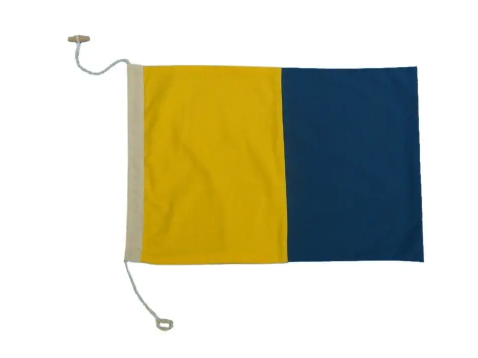 Custom International Code Marine Signal Nautical Ensign Polyester Bunting Orange Wind Yacht Ship Boat Flags with rope and toggle