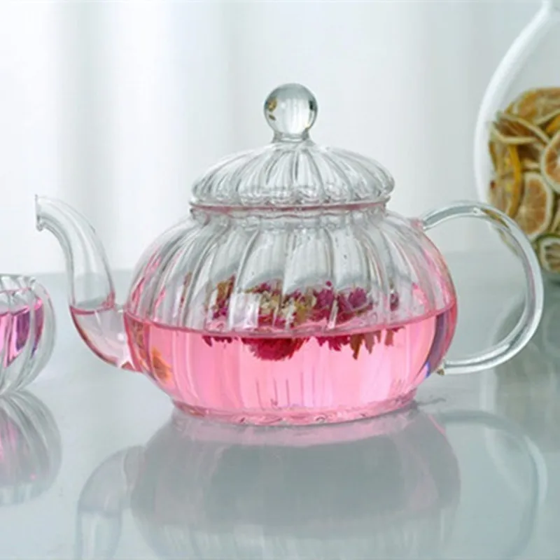 600ml Transparent borosilicate glass teapot/durable glass tea set