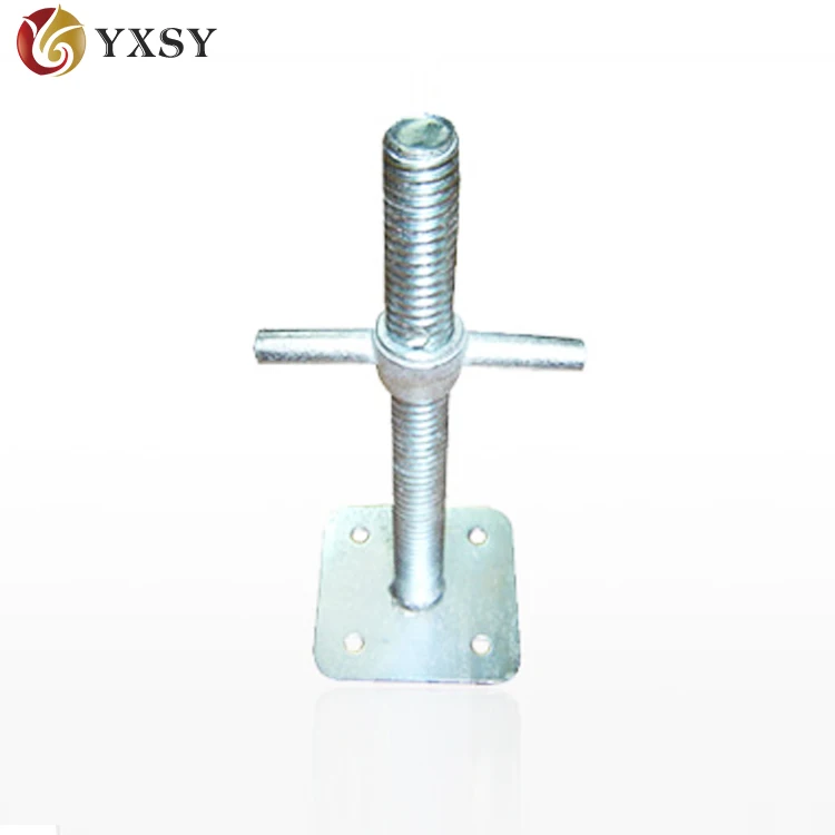 Building construction adjustable leveling screw jacks