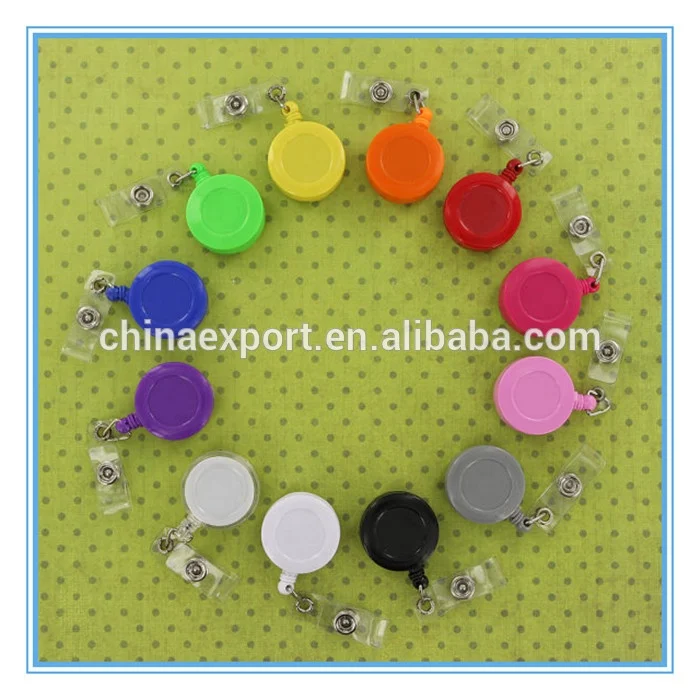 
Button Blank Yoyo Badge Reel with Lanyard ID Retractable Clips 