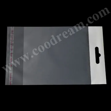 plastic OPP/CPP bags for clothing packing Clear OPP packing bags with header and self adhesive