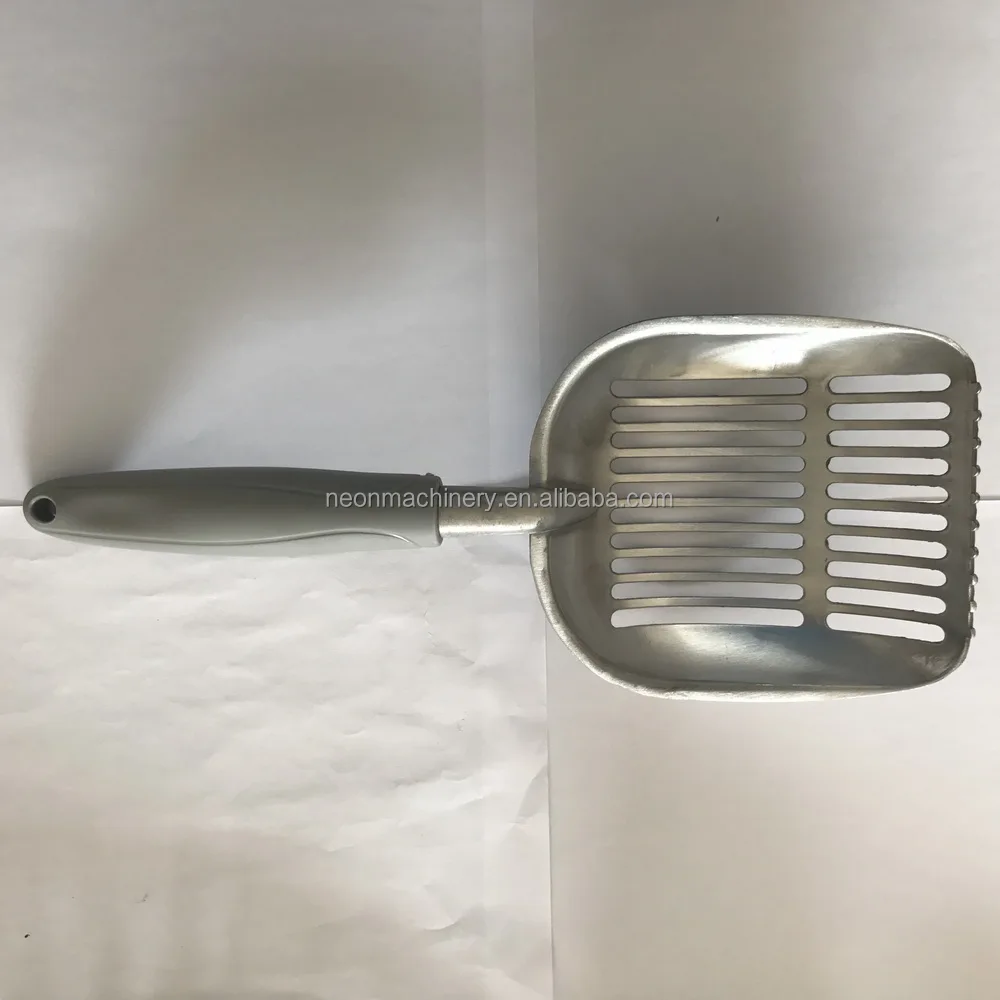 
Straight groove polished aluminum Cat Litter Shovel Cat Litter Scoop with TPE handle 