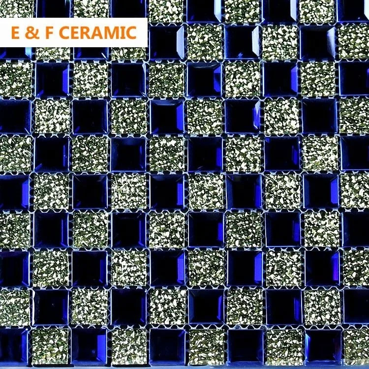 
hot selling bar square glitter gold color crackle glass mosaic tile square metal mix glass mosaic tiles 