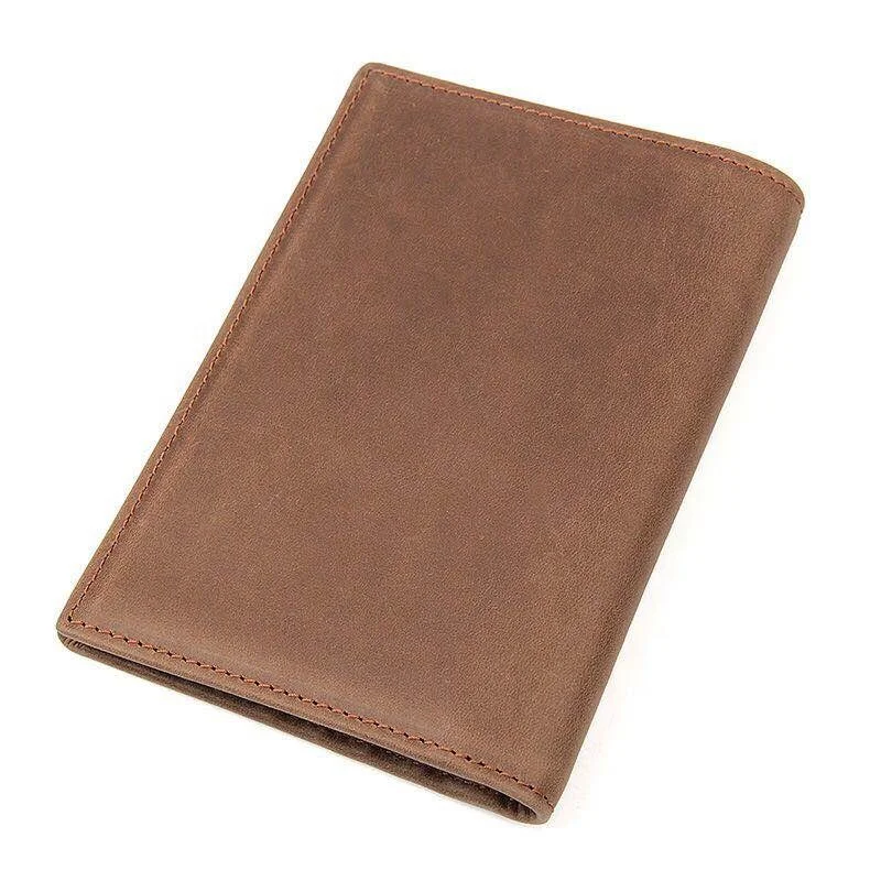 Fashion classical custom mens card case cover soft leather passport wallet for gift