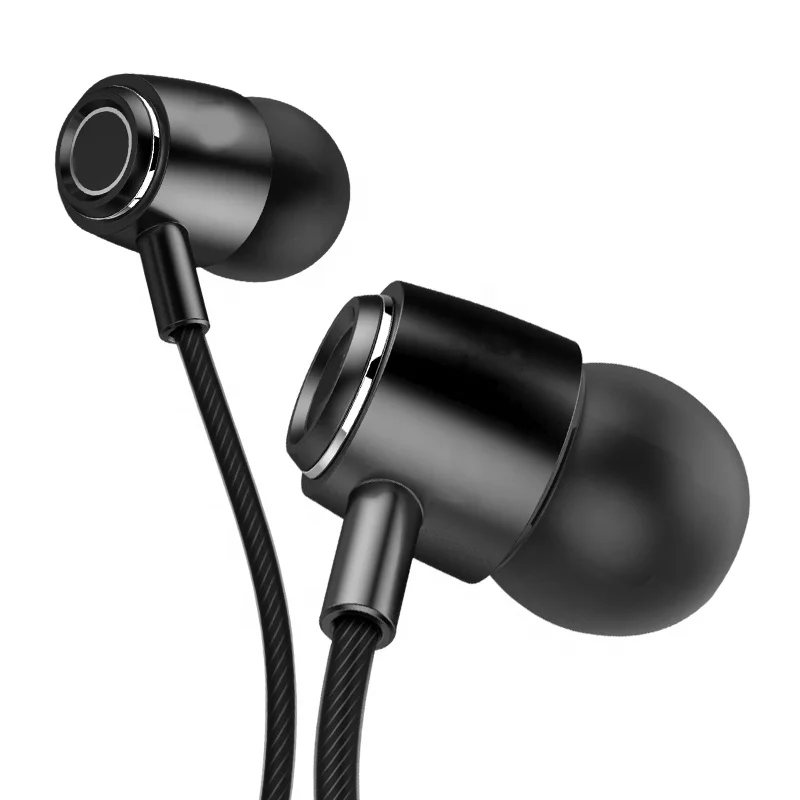 wholesale low price mobile 3.5mm in-ear earphone 120cm wired metal customized logo hifi private label headphones with mic