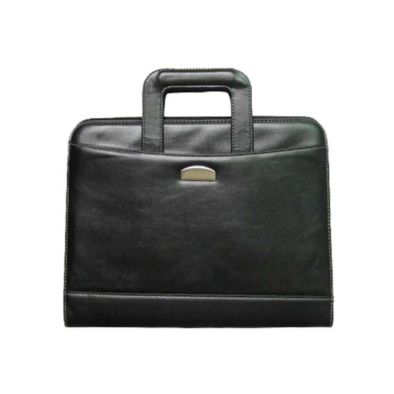 
Zipper Ring Binder PVC Leather Folder Document Bag Calculator 