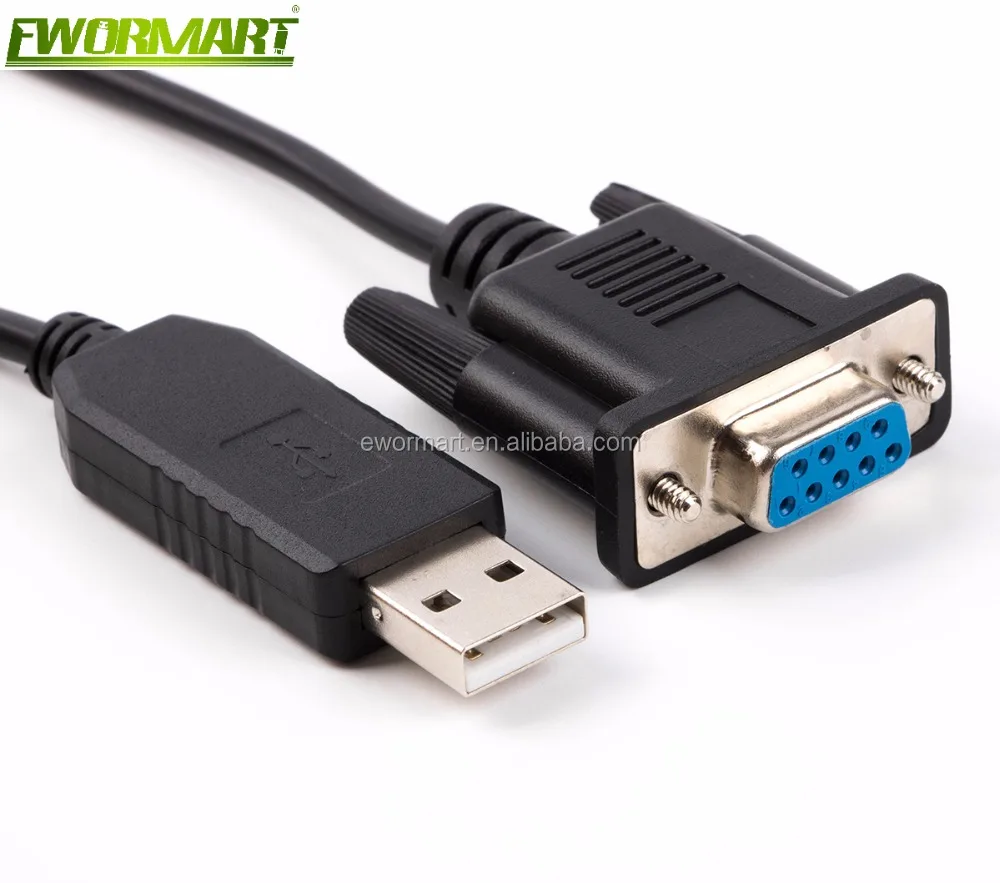 Silabs CP2102 USB 2.0 to RS232 DB9 Female Serial Adapter Cable for Windows 10, 8, 7, Mac, Linux