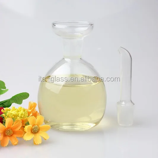 china wholesale super transparent hand made blown decorative glass vinegar condiment bottle for olive oil kitchen use