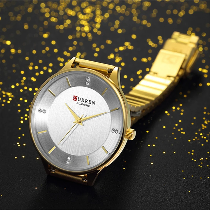 CURREN 9041 Top Luxury Brand Women Quartz Watch Crystal Design Ladies wristwatches relogio feminino