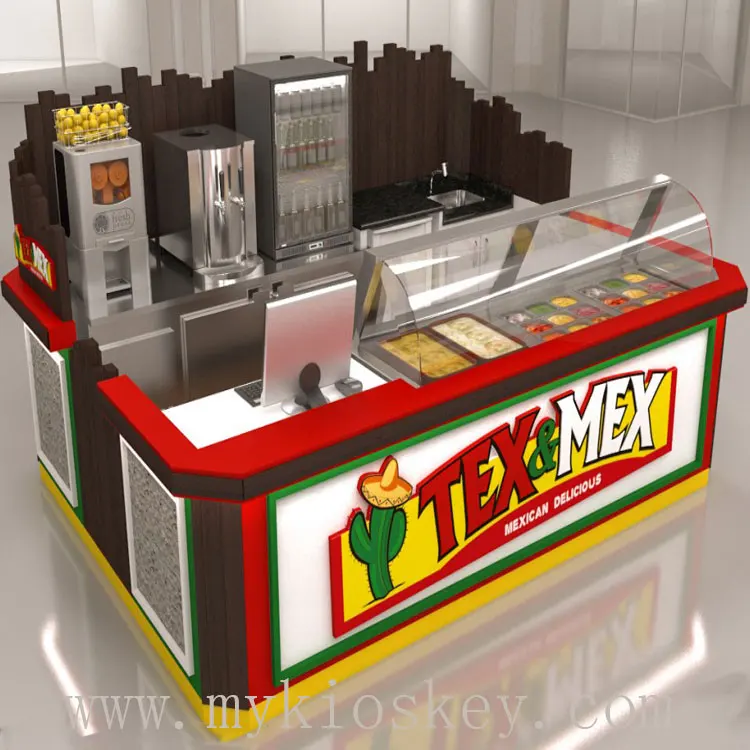 Мексиканский вкусный киоск для продажи фаст-фуда блинов burrito торгового центра