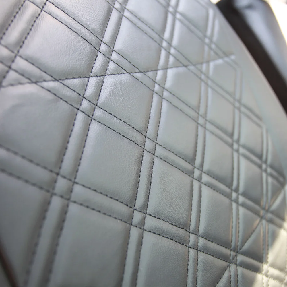 Diamond Leather Car Seat Cover 11pcs Full Set Universal fit Black/Grey