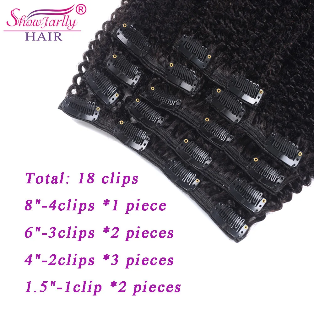 Afro Kinky Curly Clip In Human Hair Extensions seamless clip in afro hair extensions 8 Pcs/Set pelucas-de-pelo-natural