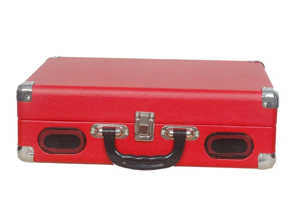 high end quality portable suitcase vinyl record player with turntable auodio