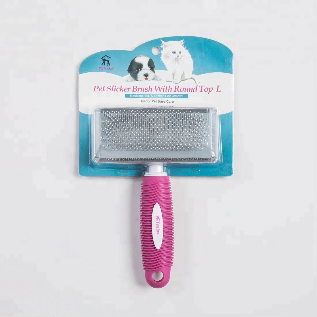 Best Selling Colourful Plastic Handle Pet Blicker Brush Fine Pet Products Dog Grooming Supplies
