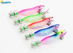 Squid Jigs Glowing Shrimp Prawn Baits Squid Fishing Lures Jig Hook Bait hot sale