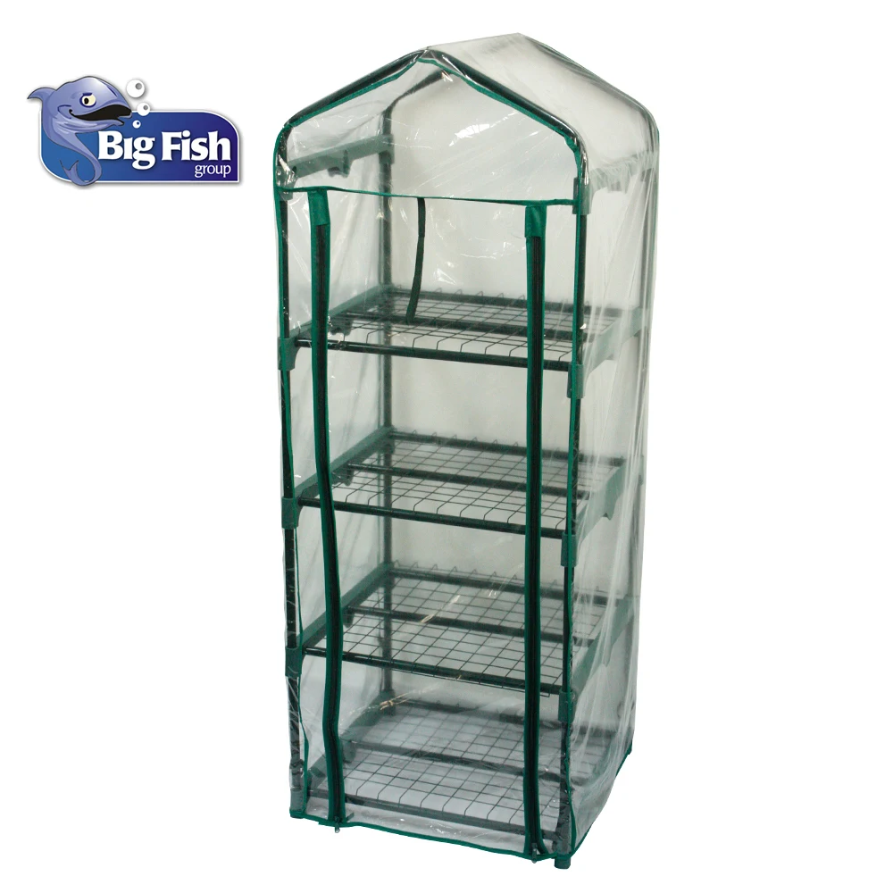 
Apollo Happy Planter Replacement Cover 4-Tier Portable Mini PVC Greenhouse with Four Steel Shelves and Clear replacement cover 
