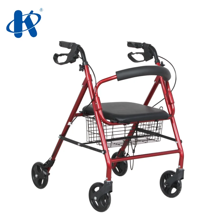 Luxury foldable aluminum lightweight outdoor wheelchair walker rollator transport chair travel forearm walker rollator
