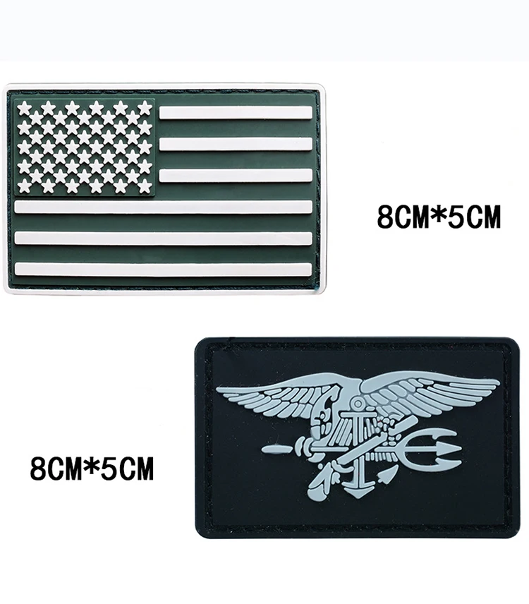 Country Flag PVC Rubber Patches in Stock Small Quantity Custom Logo Embroidery Cloth Fabric Patch