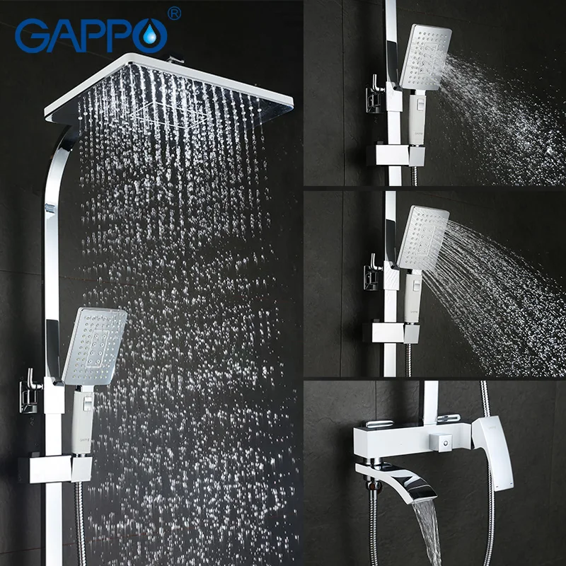 GAPPO bathroom shower faucet mixer for cold and hot water waterfall wall shower head chrome Shower tap G2407-8