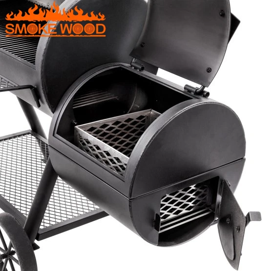 European Style Hot Sale Trolley Barrel Shaped Movable Portable Charcoal BBQ Grill Smoker Steel Easily Cleaned Easily Assembled