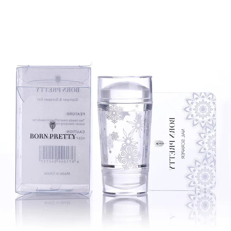 BORN PRETTY French Nail Stamper Set Limited Edition Christmas Double Head Nail Silicone Stamper with Scraper