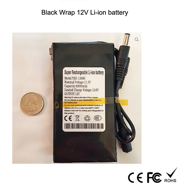 Original li-ion polymer battery 12v rechargeable in black wrap 3000mah factory wholesale