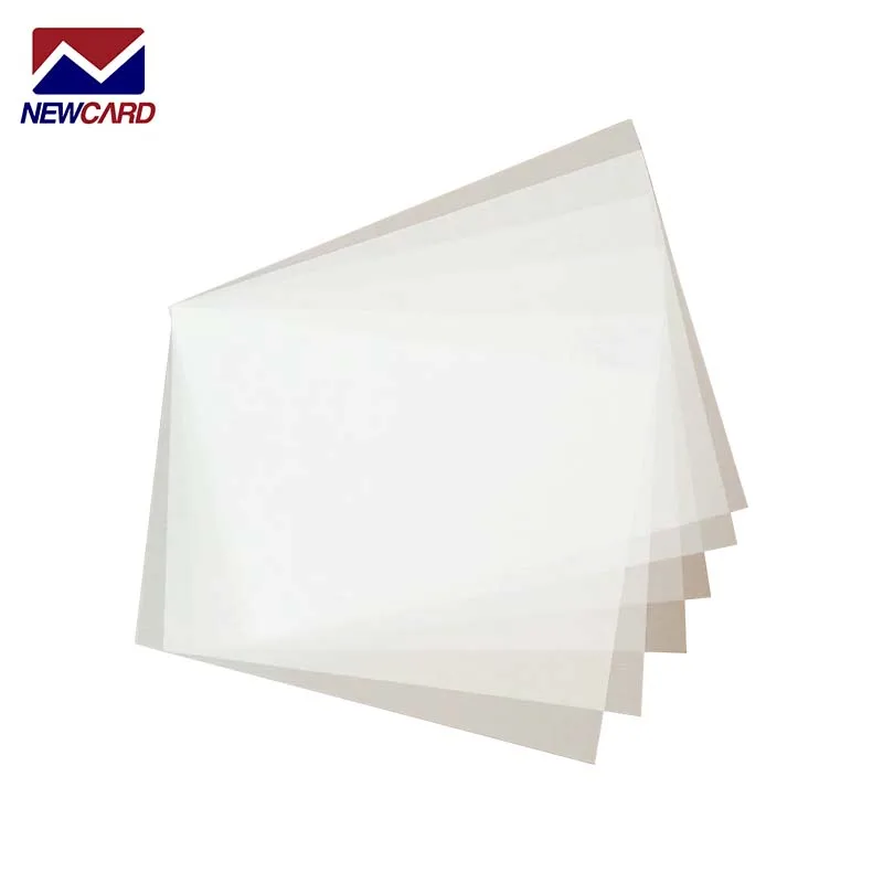 customerized  500 micron  PVC coated overlay film lamination sheet for rfid card