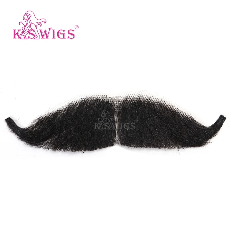 Парики K.S 100% человеческие волосы для мужчин ручной работы, искусственная борода