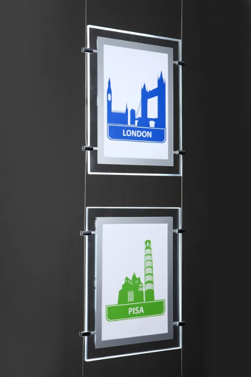 Magnetic acrylic photo frame advertising crystal display sign light box slim LED 3d signage lightbox module