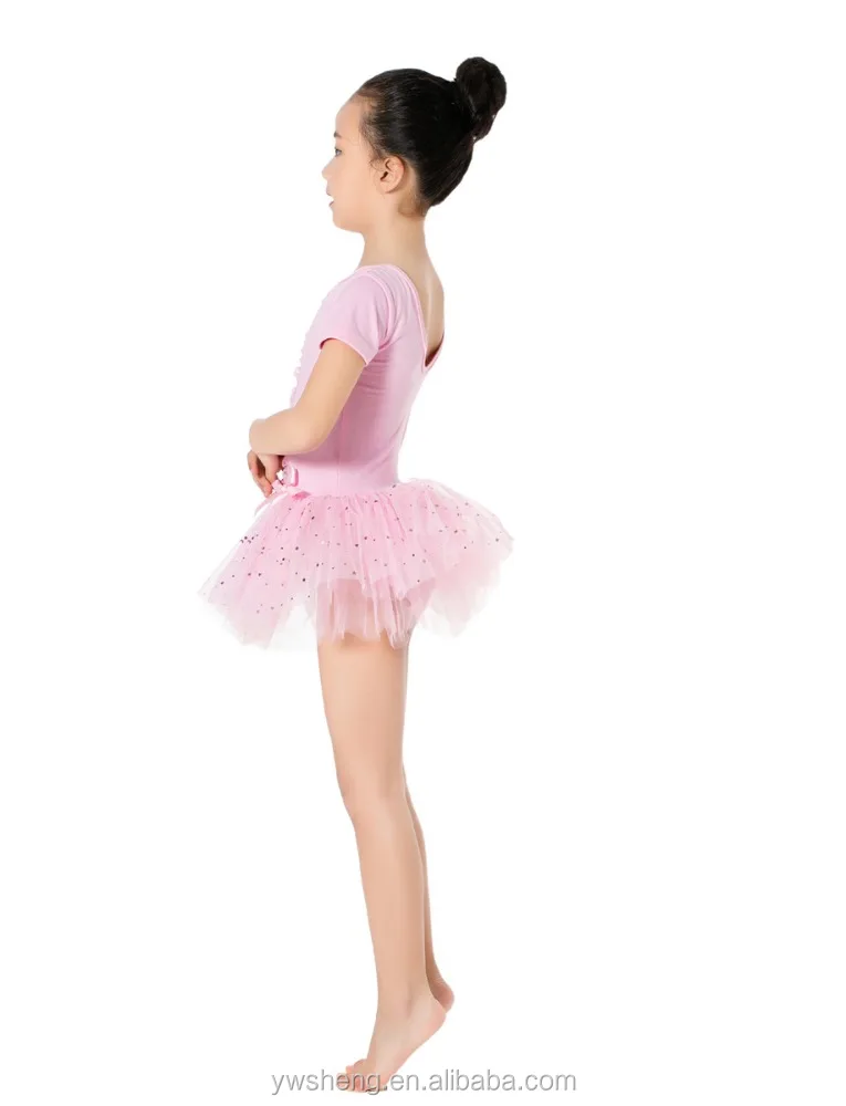 Wholesale Baby Girls Gymnastics Leotard Classic Dance Short Sleeve Ballet Tutu Dress