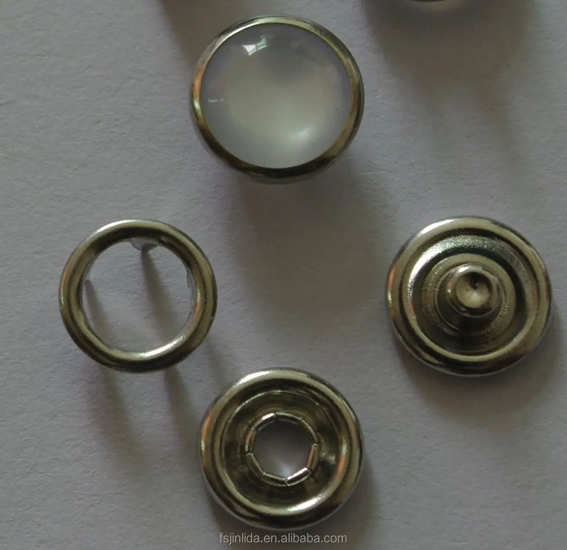 
10 mm 12mm white pearl snap button prong press stud 