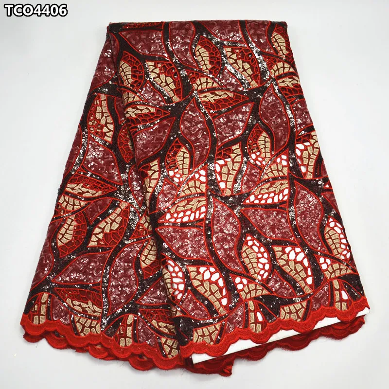lace tissu nigerian laces 2017 wine african organza lace with sequins net fabric TCO44