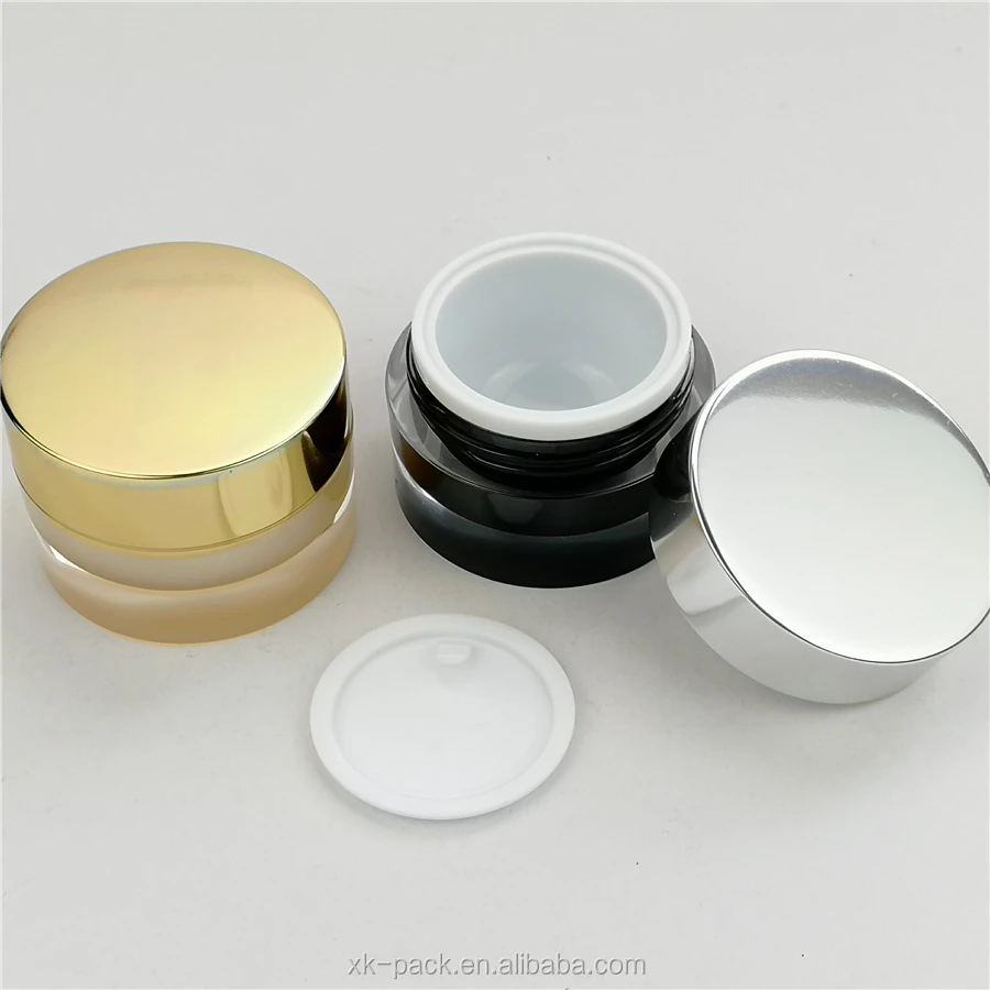 Прямая круглая акриловая банка для крема 5 г 15 г 30 г 50 г 100 г с алюминиевой крышкой