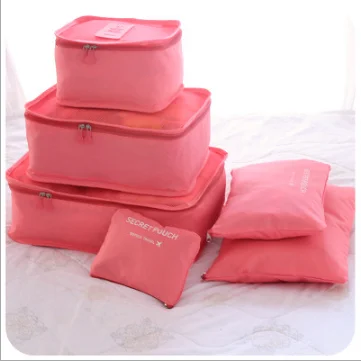 Clothes Packing Cube Set Bag Travel Pouch Set New Arrival Promotion Polyester in Bag 6 Pcs TB15101212 0.25kg CN;ZHE JF
