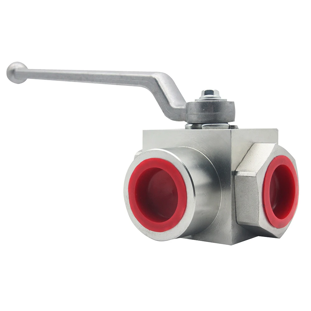 KHB3K 3 way high pressure hydraulic ball valveNPT1 1/4, 4568PSI 315Bar